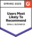 Users Most Likely to Recommend Small Business Spring 2025